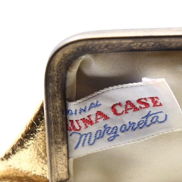 Vintage Gold Small Purse Clutch Bag Original Luna Case Margareta 7" - Hey Viv - Picture 3 of 6